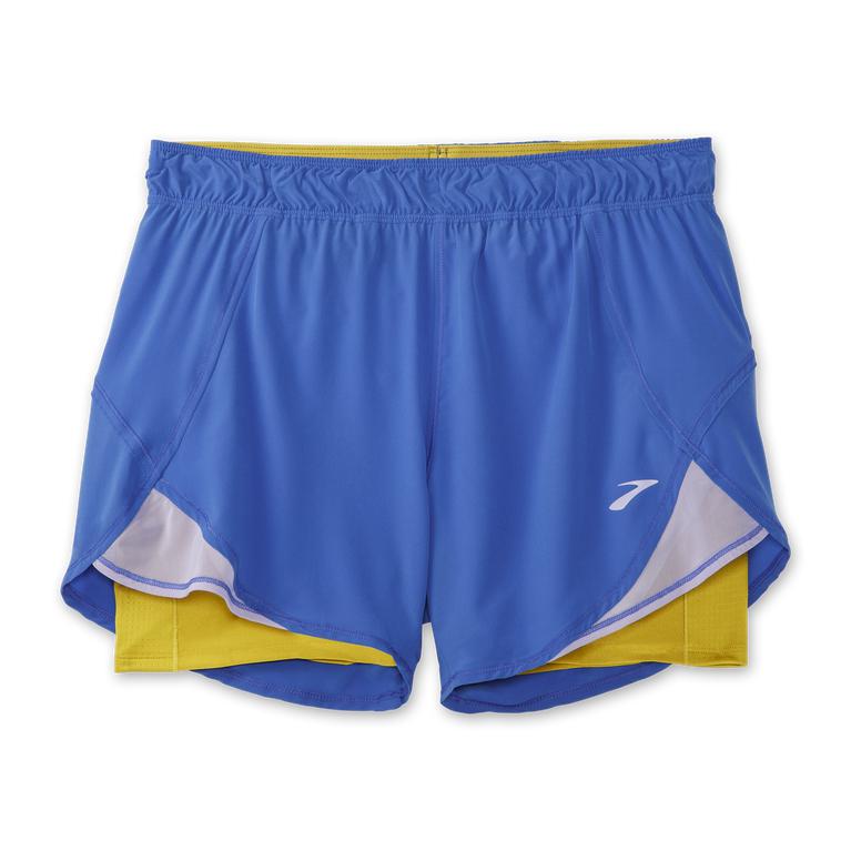 Brooks Chaser 5 Running Shorts - Women's - Bluetiful/Golden Hour (09461-LMHW)